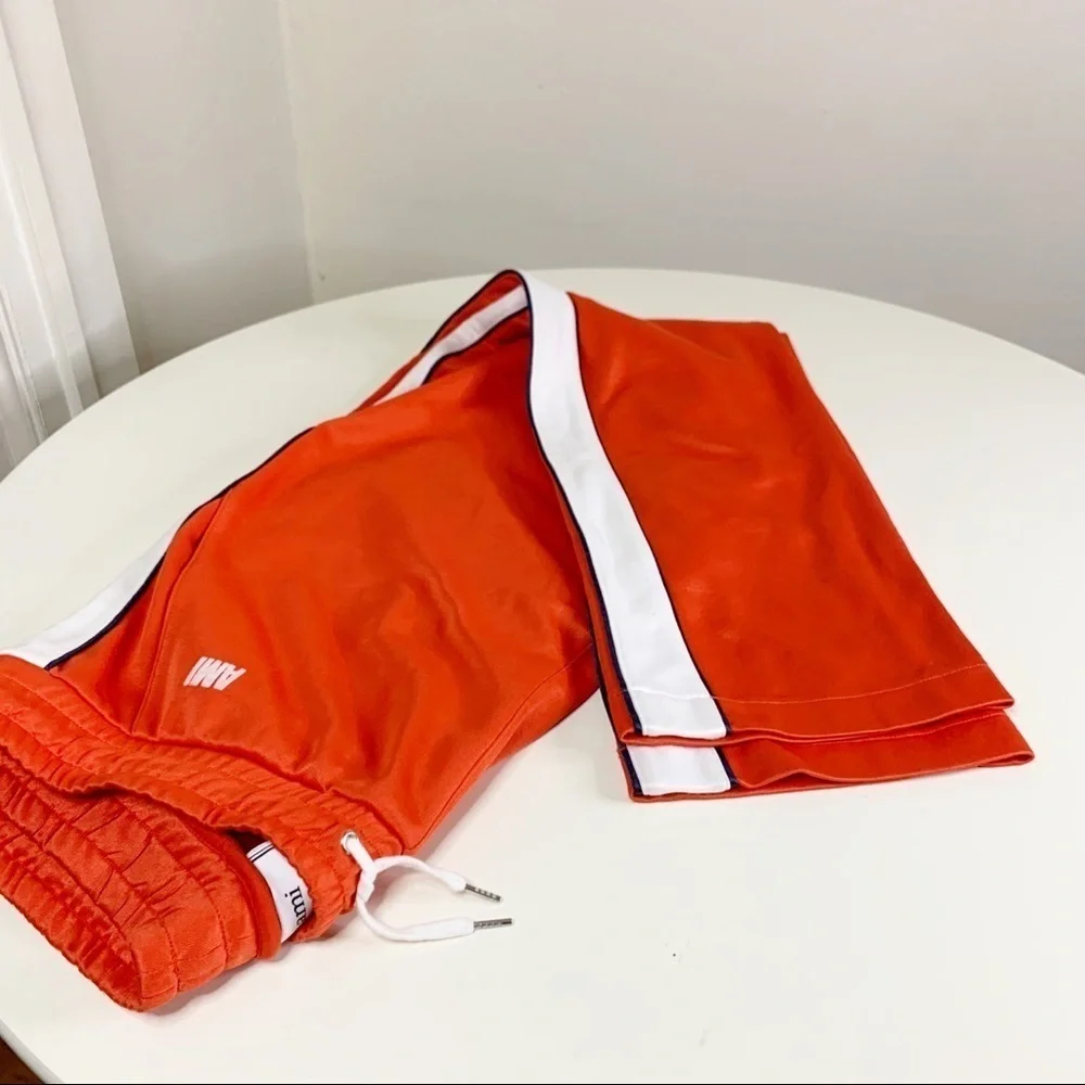 AMI Paris Taped Logo Track Pant Orange Men’s Size Small Straight leg
